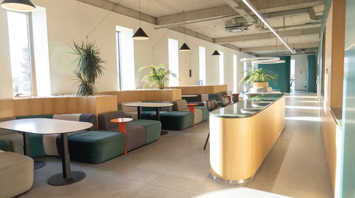 Dining & social spaces at Insta Innovation Center